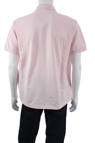 Lacoste Mens Pink Short Sleeve Cotton Polo Big Tall Size XL
