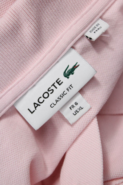 Lacoste Mens Pink Short Sleeve Cotton Polo Big Tall Size XL