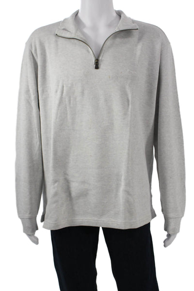 Rodd & Gunn Mens Henley Sweatshirt Gray Zip Mock Neck Cotton Size L