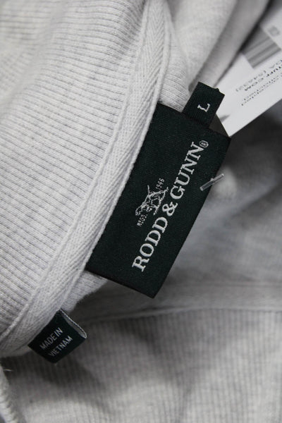 Rodd & Gunn Mens Henley Sweatshirt Gray Zip Mock Neck Cotton Size L