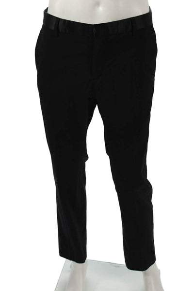 Emporio Armani Mens Dress Pants Black Cotton Poly Blend Size 54
