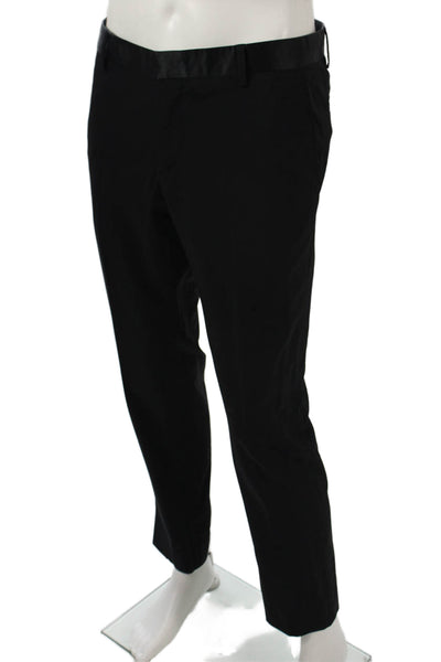 Emporio Armani Mens Dress Pants Black Cotton Poly Blend Size 54