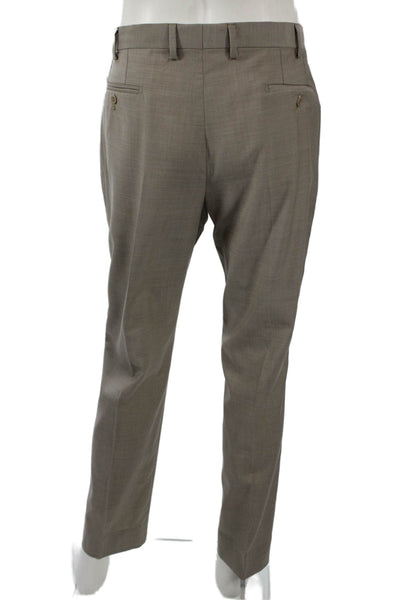 Emporio Armani Mens Dress Pants Gray Virgin Wool Button Inseam 30 Size 54