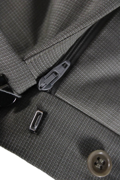 Emporio Armani Mens Dress Pants Gray Virgin Wool Button Inseam 30 Size 54