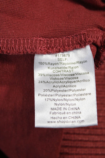 Dolan Womens Pullover Sweater Red Rayon Crew Neck Long Sleeve Bohemian Size XS