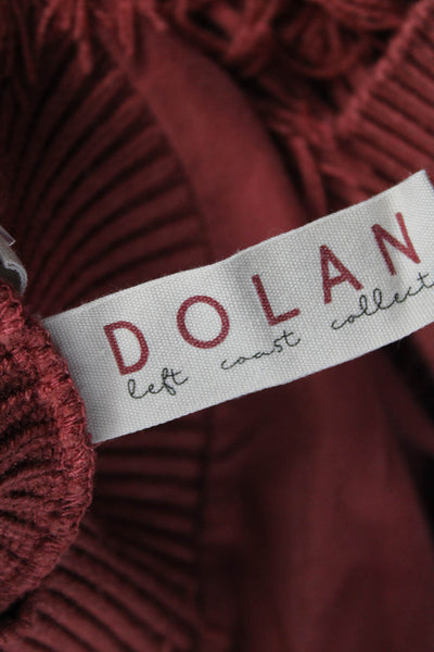 Dolan Womens Pullover Sweater Red Rayon Crew Neck Long Sleeve Bohemian Size XS