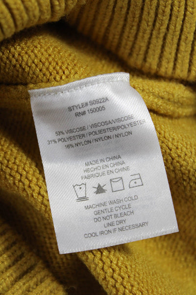 dRA Los Angeles Women Pullover Sweater Yellow Crew Neck Long Sleeve Size XS