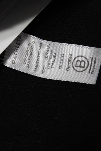 Athleta Womens Black Capri Cropped Leggings Drawstring 75% Nylon Size XS