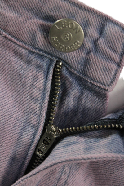 Leon & Harper Women Cropped Pants Purple High Rise Cotton Size 34