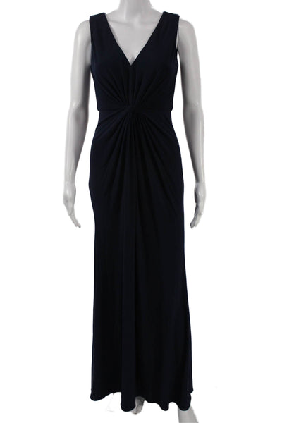 BHLDN Womens Dark Blue V Neck Sleeveless Maxi Dress 100% Cotton Size 2
