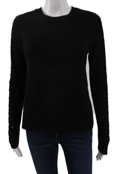 Autumn Cashmere Women Pullover Black Crew Neck 100% Cashmere Size S