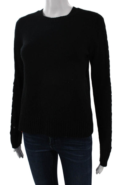 Autumn Cashmere Women Pullover Black Crew Neck 100% Cashmere Size S