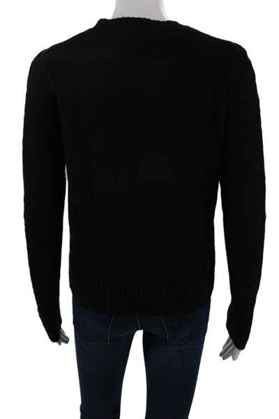 Autumn Cashmere Women Pullover Black Crew Neck 100% Cashmere Size S