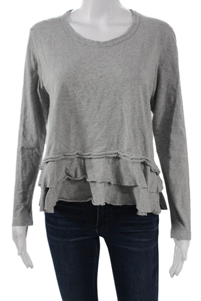Wilt Women Basic Jersey T-Shirt Gray Long Sleeve 100% Cotton Size XS
