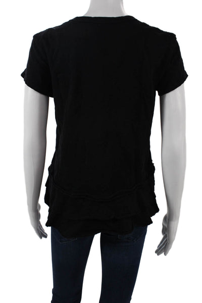 Wilt Women Basic T-Shirt Black Cotton Crew Neck Short Sleeve Grunge Size XS