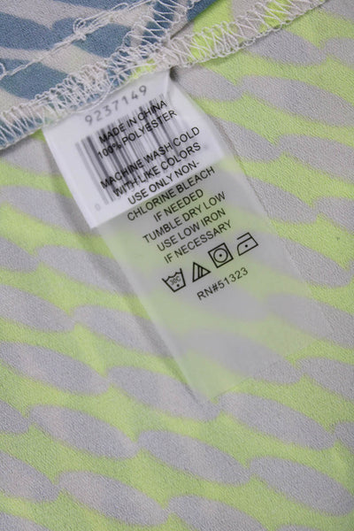 Vince Camuto Women Tunic Blouse Light Blue Geometric Sleeveless Size 2X