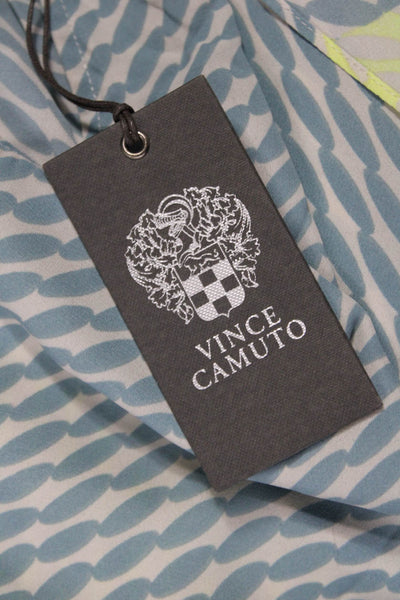 Vince Camuto Women Tunic Blouse Light Blue Geometric Sleeveless Size 2X