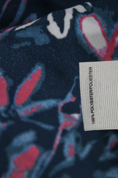 Rachel Rachel Roy Womens Dark Blue Floral Polyester 3/4 Sleeve Blouse Size 1X