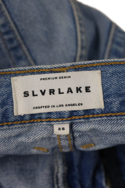 Slvrlake Women Boyfriend Cropped Jeans Blue High Rise Size 25
