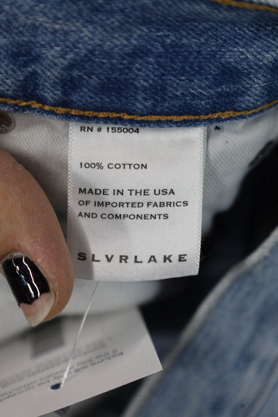 Slvrlake Women Boyfriend Cropped Jeans Blue High Rise Size 25