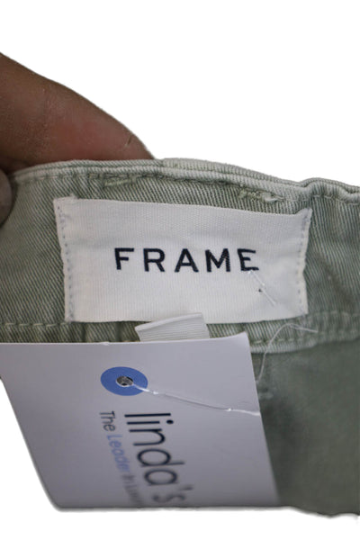 Frame Women Cargo Cropped Pants Green Inseam 26 Size 24