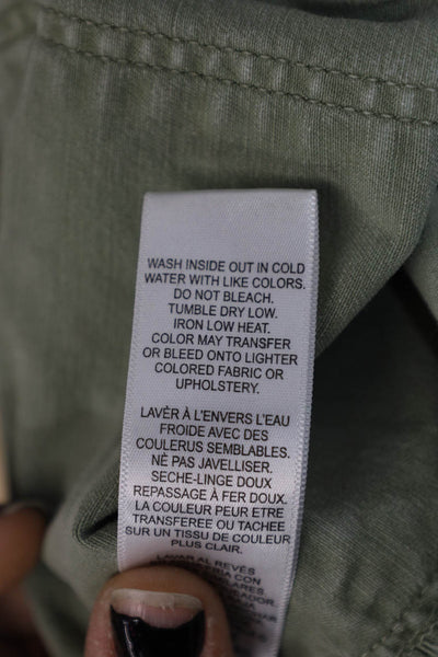 Frame Women Cargo Cropped Pants Green Inseam 26 Size 24