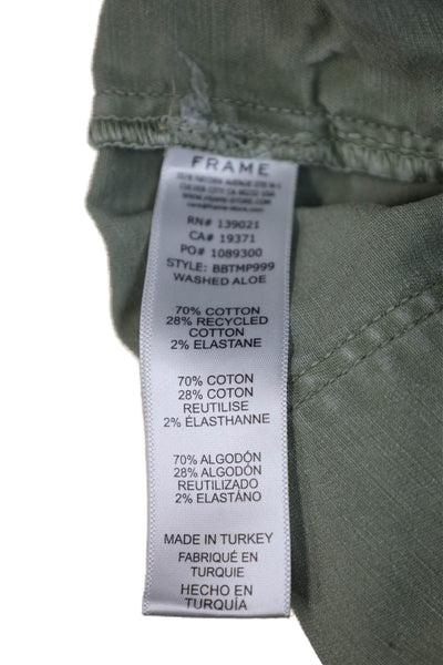 Frame Women Cargo Cropped Pants Green Inseam 26 Size 24