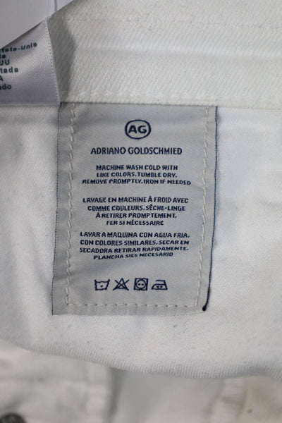 AG Adriano Goldschmied Women Cropped Boyfriend High Rise White Jeans Size 27