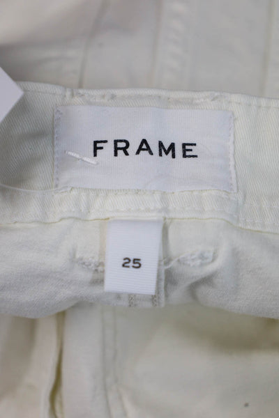 Frame Womens Cropped Cargo Ankle Pants White Size 25