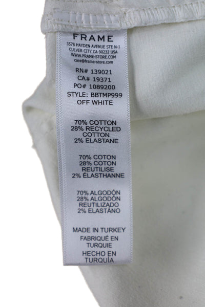 Frame Womens Cropped Cargo Ankle Pants White Size 25