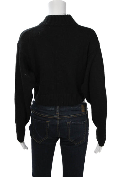 Wilfred Free Womens Pullover Sweater Merino Wool Mock Neck Black Size S