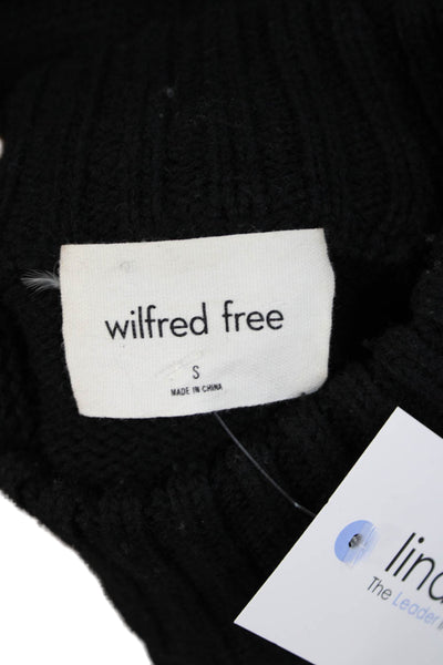 Wilfred Free Womens Pullover Sweater Merino Wool Mock Neck Black Size S