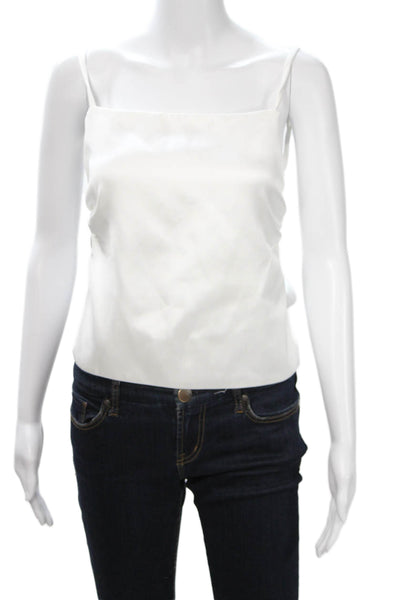 Zara Womens Camisole White Square Neck Sleeveless Polyester Top Size S