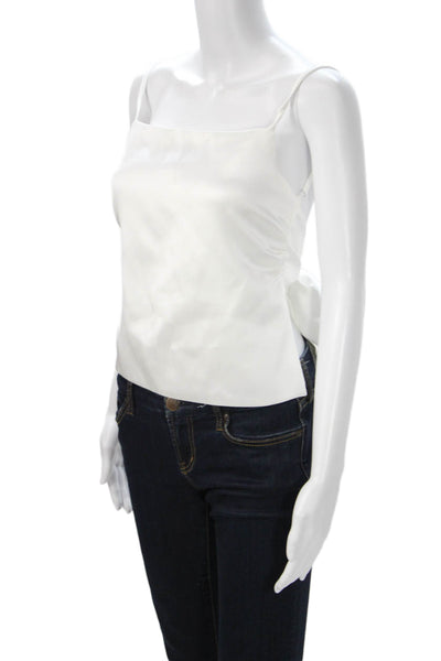 Zara Womens Camisole White Square Neck Sleeveless Polyester Top Size S