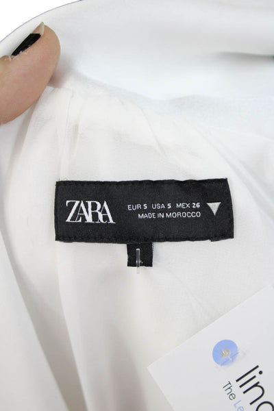 Zara Womens Camisole White Square Neck Sleeveless Polyester Top Size S