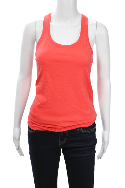 Lululemon Womens Basic Tank Orange Nylon Round Neck Sleeveless Size 2