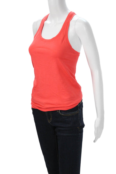 Lululemon Womens Basic Tank Orange Nylon Round Neck Sleeveless Size 2