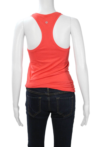 Lululemon Womens Basic Tank Orange Nylon Round Neck Sleeveless Size 2
