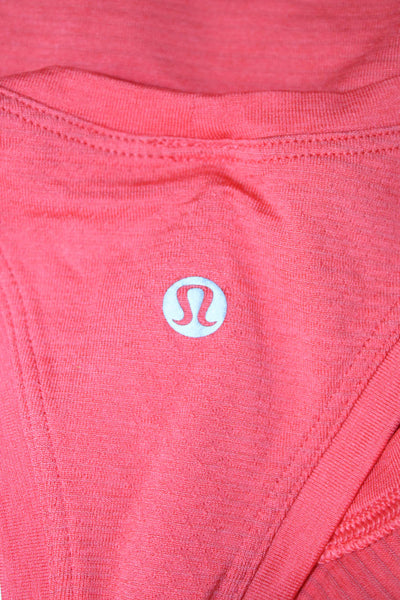 Lululemon Womens Basic Tank Orange Nylon Round Neck Sleeveless Size 2