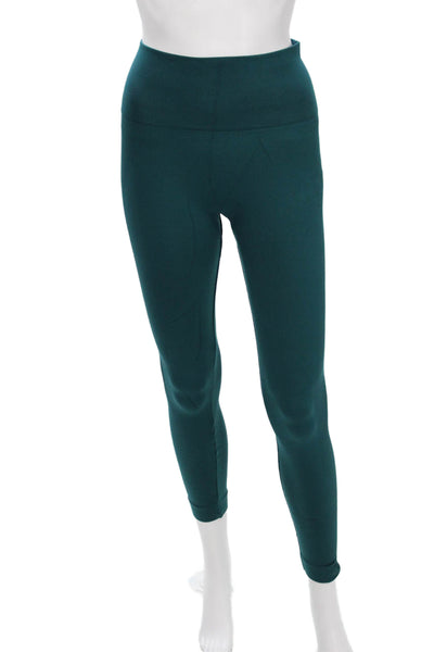 Set Active Womens Ankle Leggings Green Nylon Blend Solid Size XS