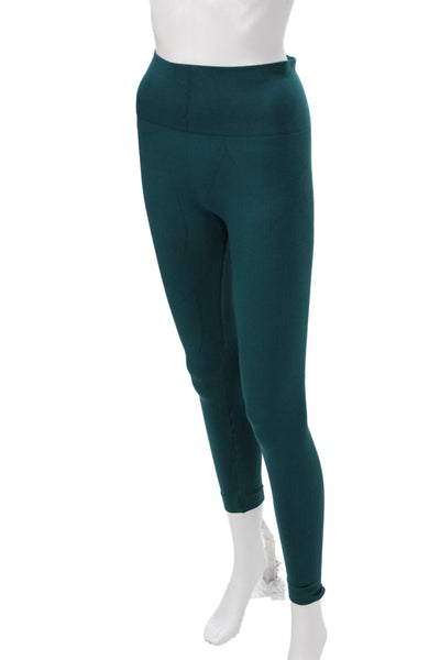 Set Active Womens Ankle Leggings Green Nylon Blend Solid Size XS