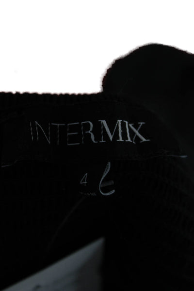 Intermix Womens Black Mini Trapeze Swing Dress Square Neck Size 4