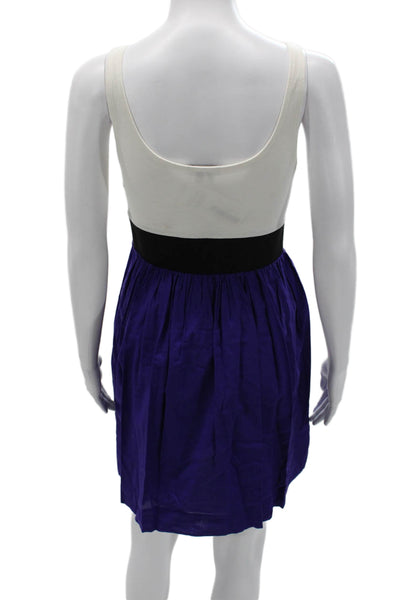 Theory Women Tank Fit & Flare Dress White Square Neck Knee Length Size S