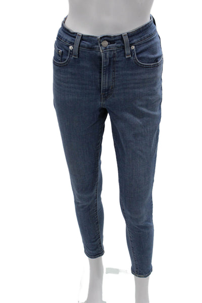Levi's Women Ankle Skinny Jeans Blue High Rise Petite Size 28