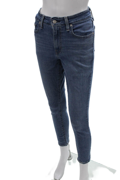 Levi's Women Ankle Skinny Jeans Blue High Rise Petite Size 28