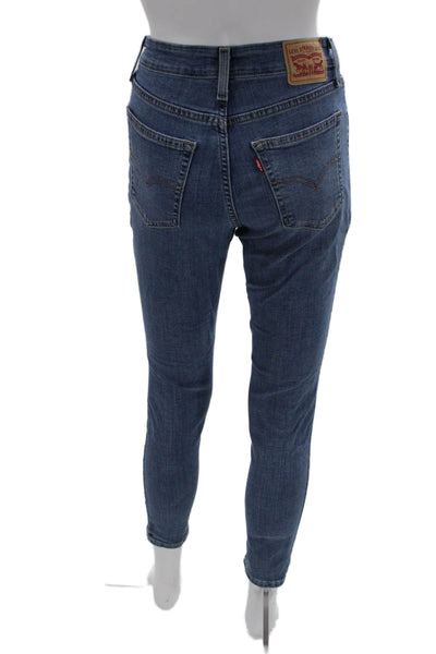 Levi's Women Ankle Skinny Jeans Blue High Rise Petite Size 28