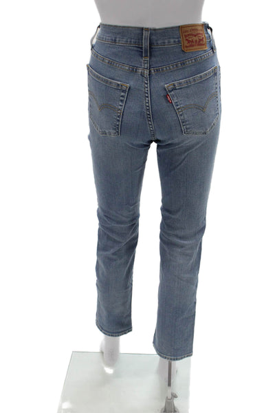 Levi's Womens Cropped Mom Jeans Blue High Rise 28in Size 26