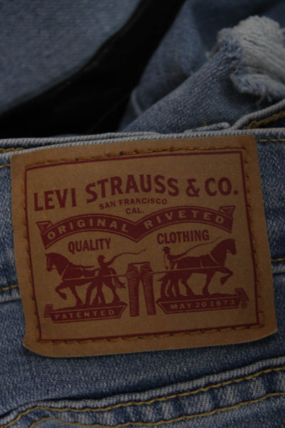 Levi's Womens Cropped Mom Jeans Blue High Rise 28in Size 26