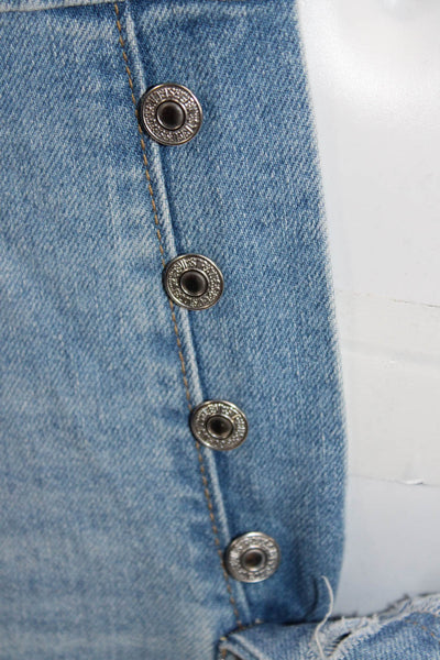 Levi's Women Cropped Mom Jeans Light Blue High Rise Size 28
