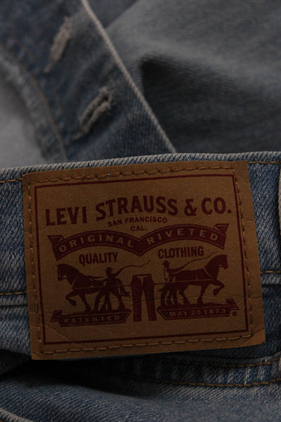 Levi's Women Cropped Mom Jeans Light Blue High Rise Size 28